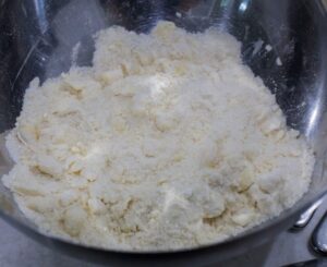 Butter, flour, sugar mix.
