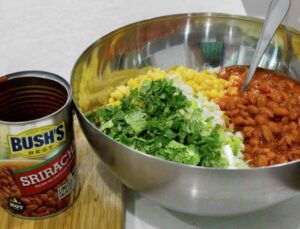 Ingredients for Bean and Corn Hot Dip
