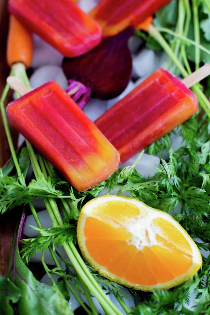 Vampiro Paletas: Beet, Carrot and Orange juice