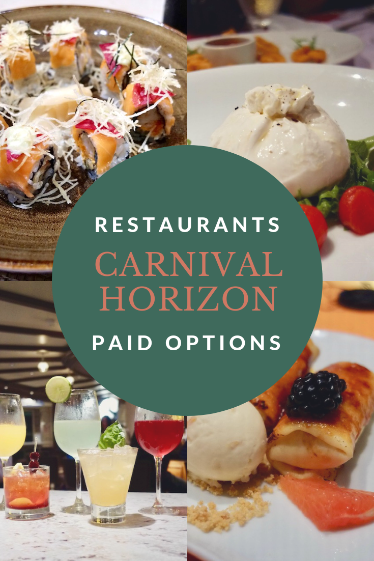 Carnival Horizon Food and restaurants: Paid options