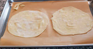 Ready for the oven Palmera dough.